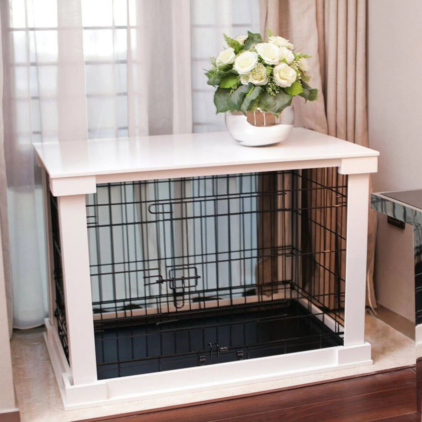 End Table Dog Crate, Mahogany, Small, 24L X 18W X 19H In.