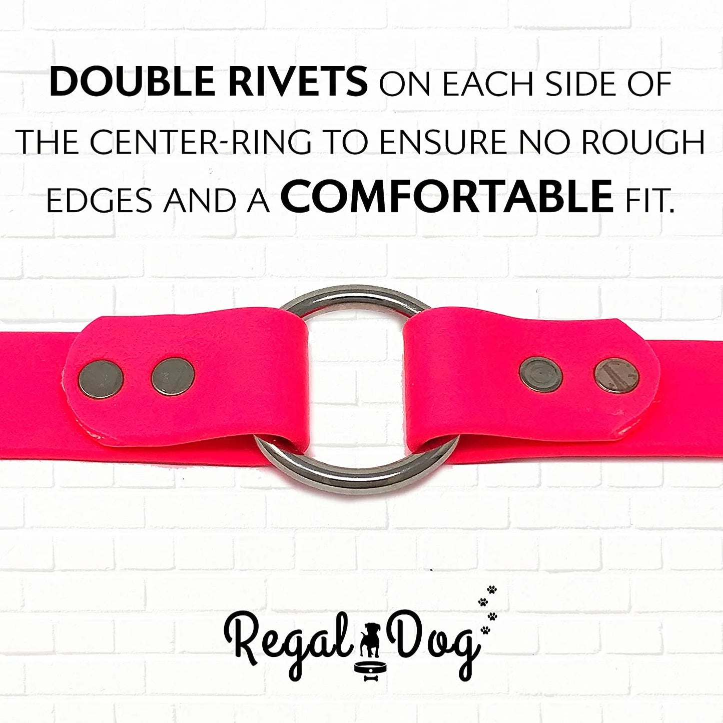 Waterproof Collar – Heavy Duty Center Ring, Double Buckle & D Ring