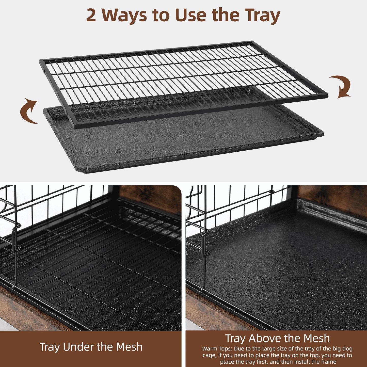 Dog Crate Furniture up to 70 Lbs for Large Dogs, Side End Table, Dog Kennel for Indoor
