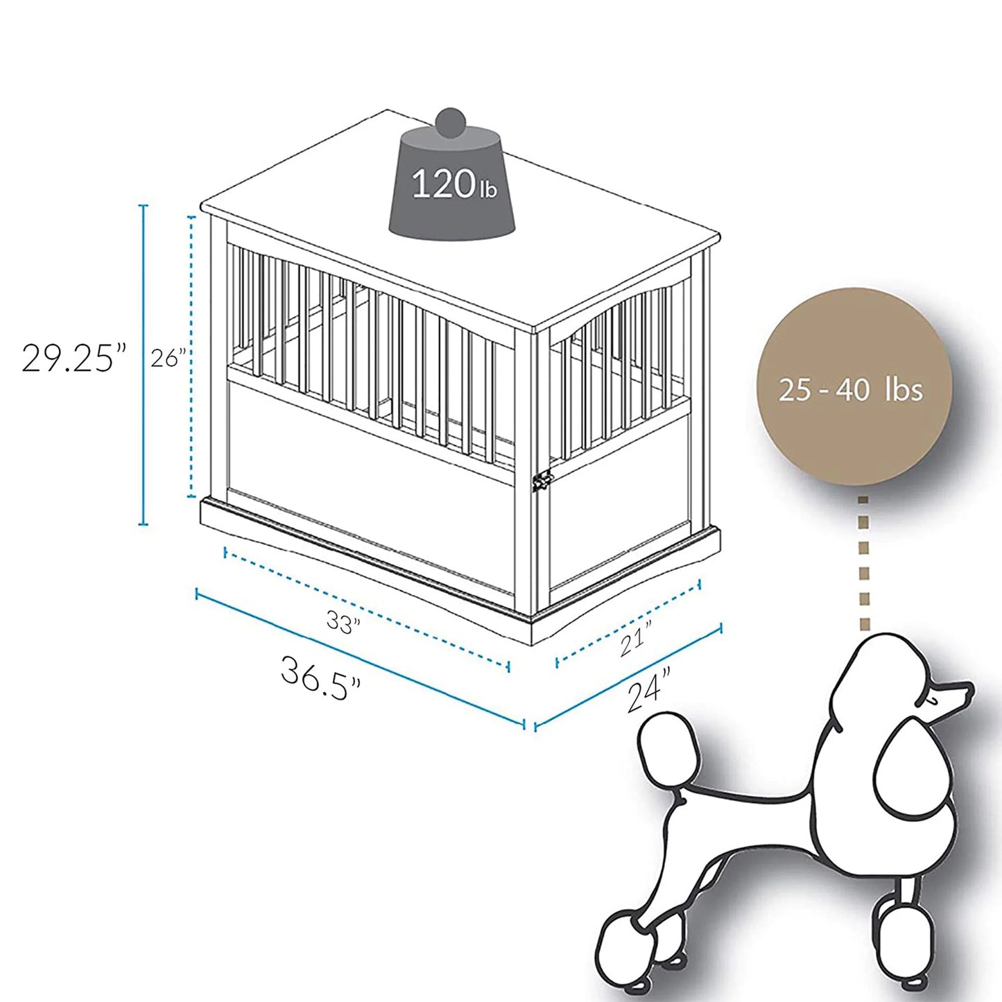 Pet Crate End Table-Espresso