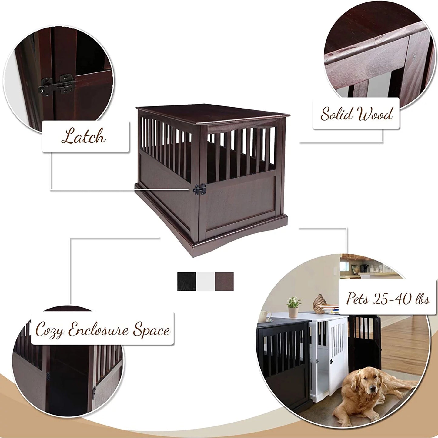 Pet Crate End Table-Espresso