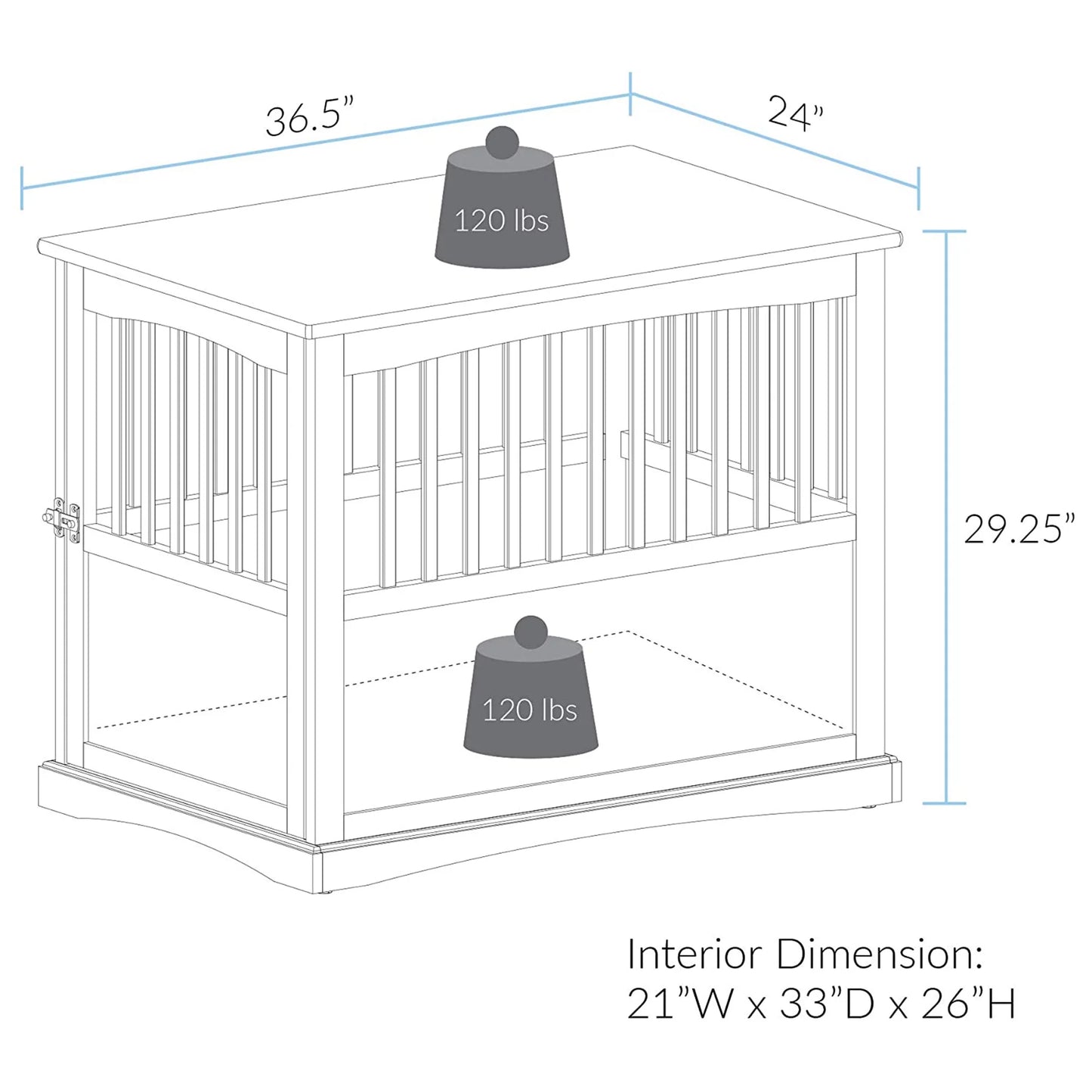 Pet Crate End Table-Espresso