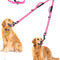 Double Dog Leash, No Tangle Dual Dog Leash, Reflective Walking Training Leash, 4 Comfortable Padded Handles for 2 Dogs with Collapsible Bowl and Waste Bags Dispenser (Pink, Large)
