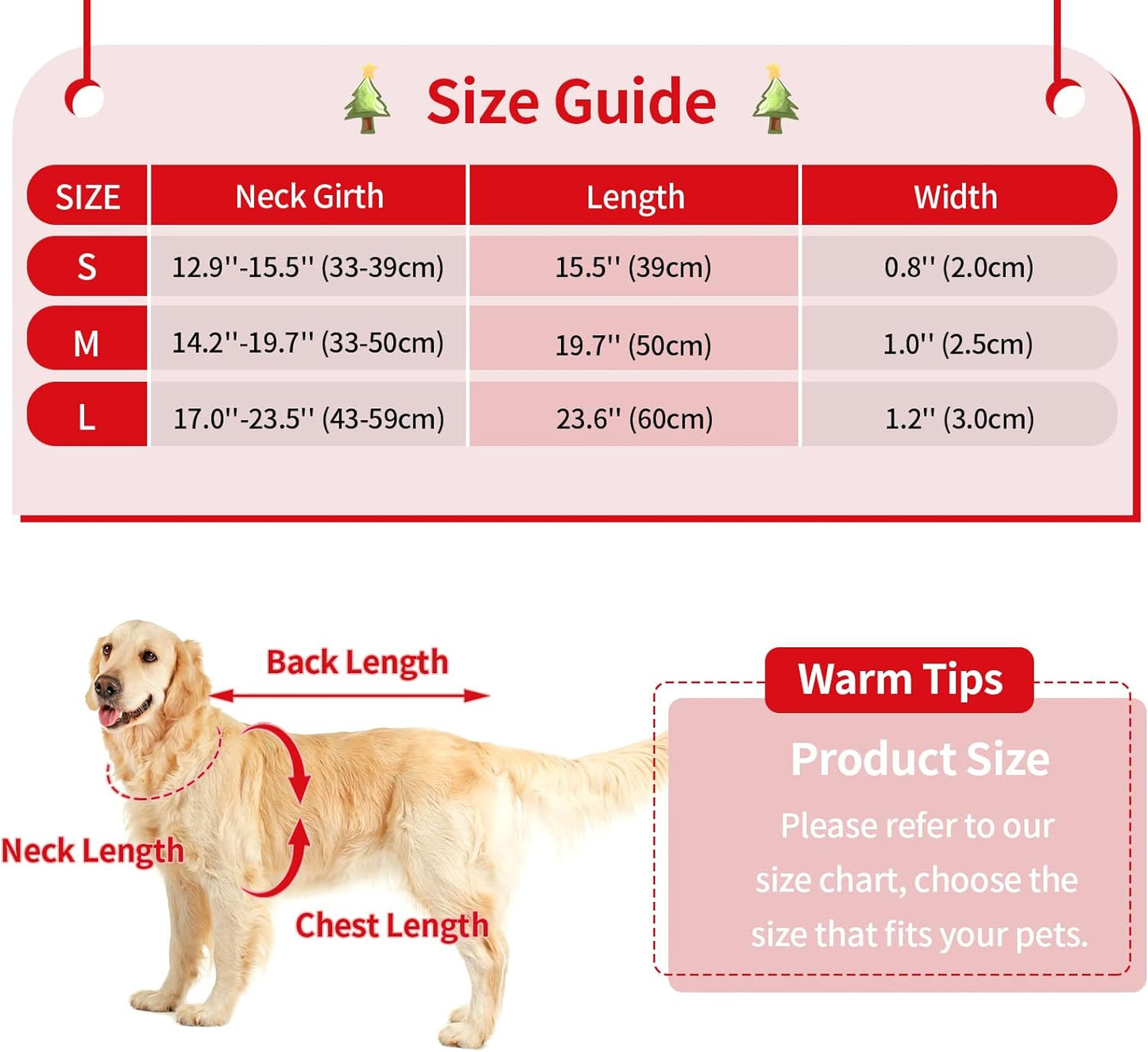Dog Collar with Bow Tie Christmas Classic Plaid Dog Collar with Light Adjustable Buckle Suitable for Small Medium Large Dogs Cats Pets - M