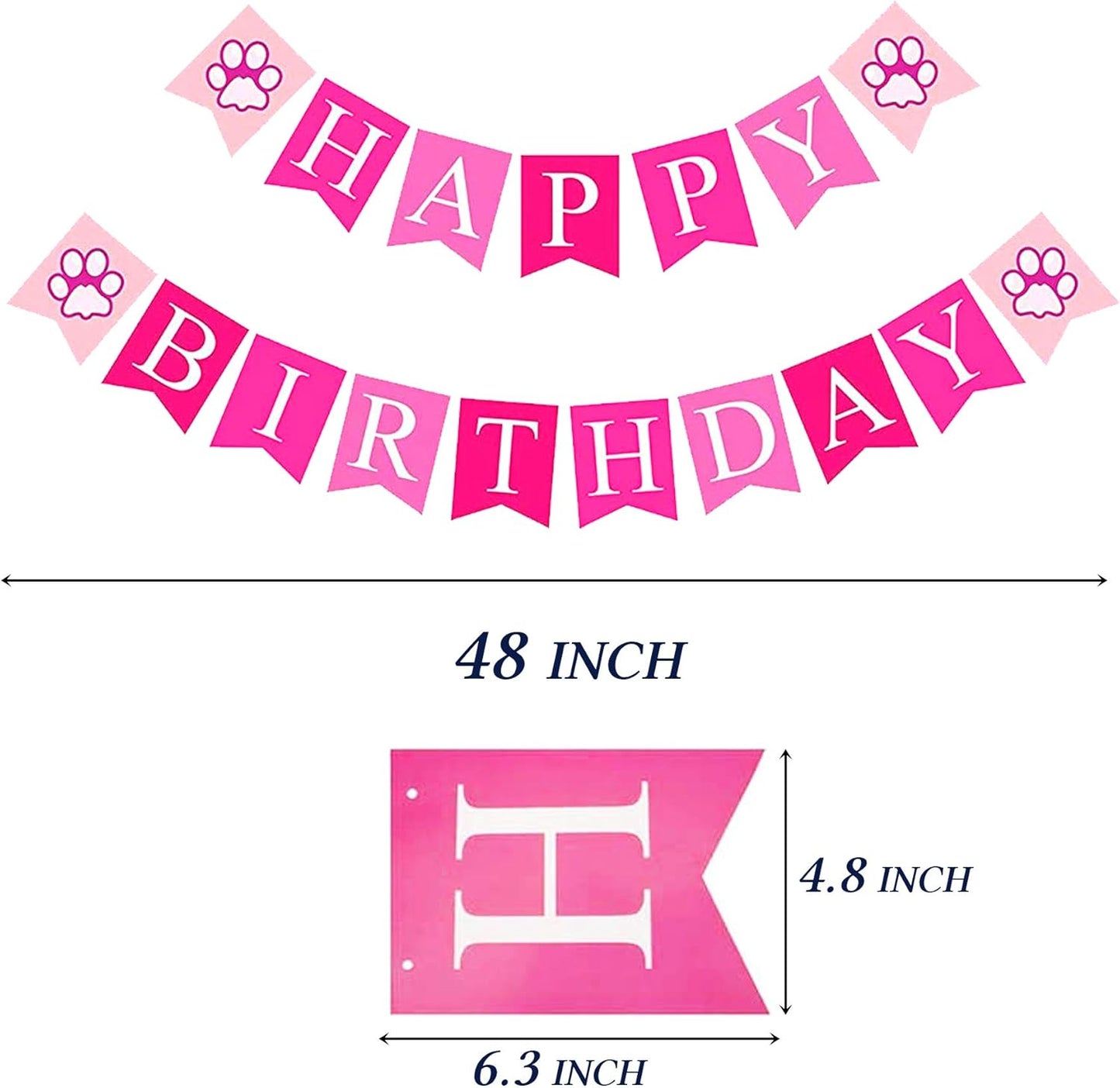 Dog Birthday Bandana, Dog Birthday Party Set, Dog Birthday Girl Bandana Triangle Scarf with Cute Dog Birthday Number Hat Bowtie Dog Birthday Banner for Dog Birthday Party Supplies (Pink)
