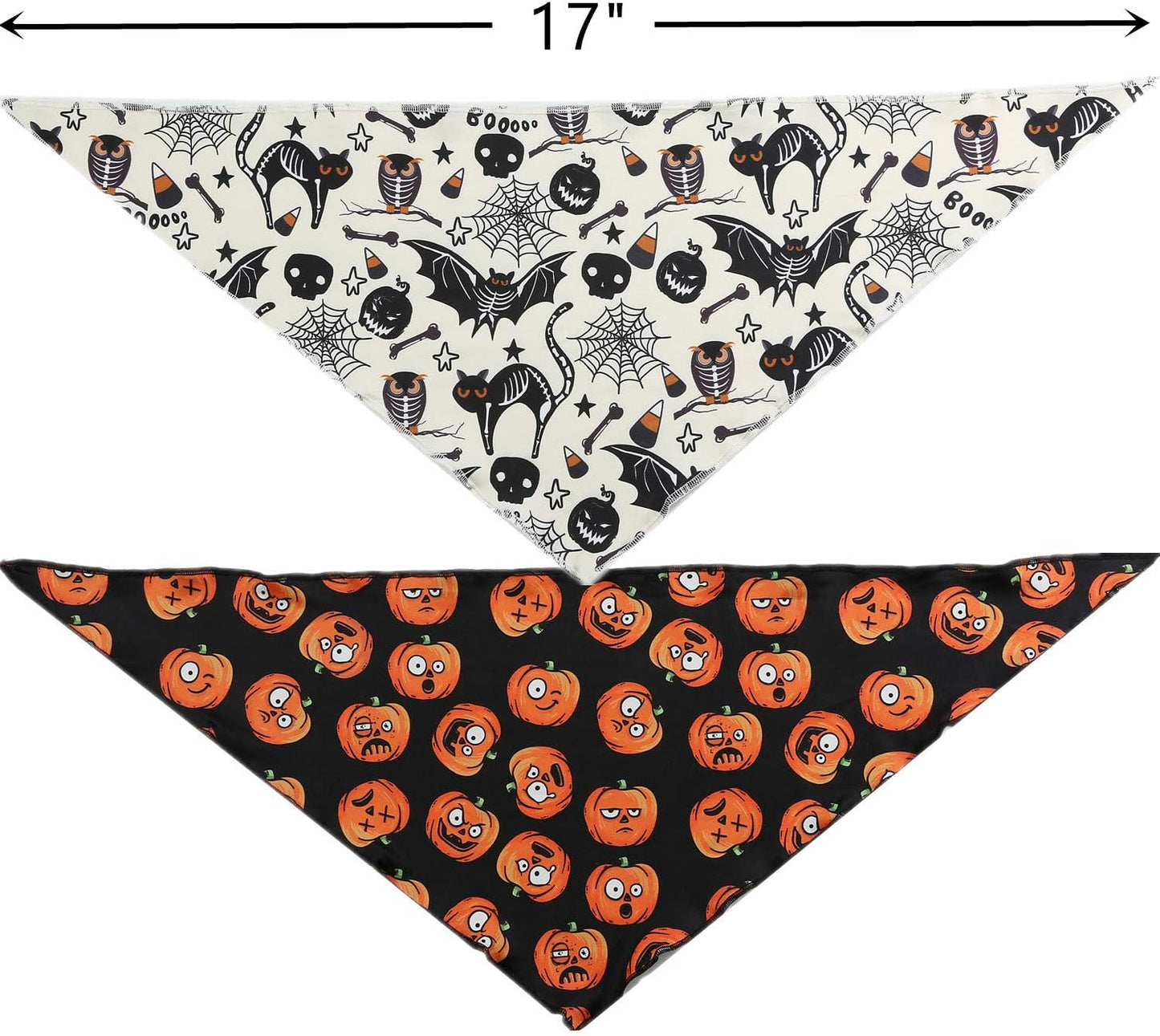 2 Pack Halloween Bandana for Dogs,Triangle Bibs Pet Scarf for Dogs