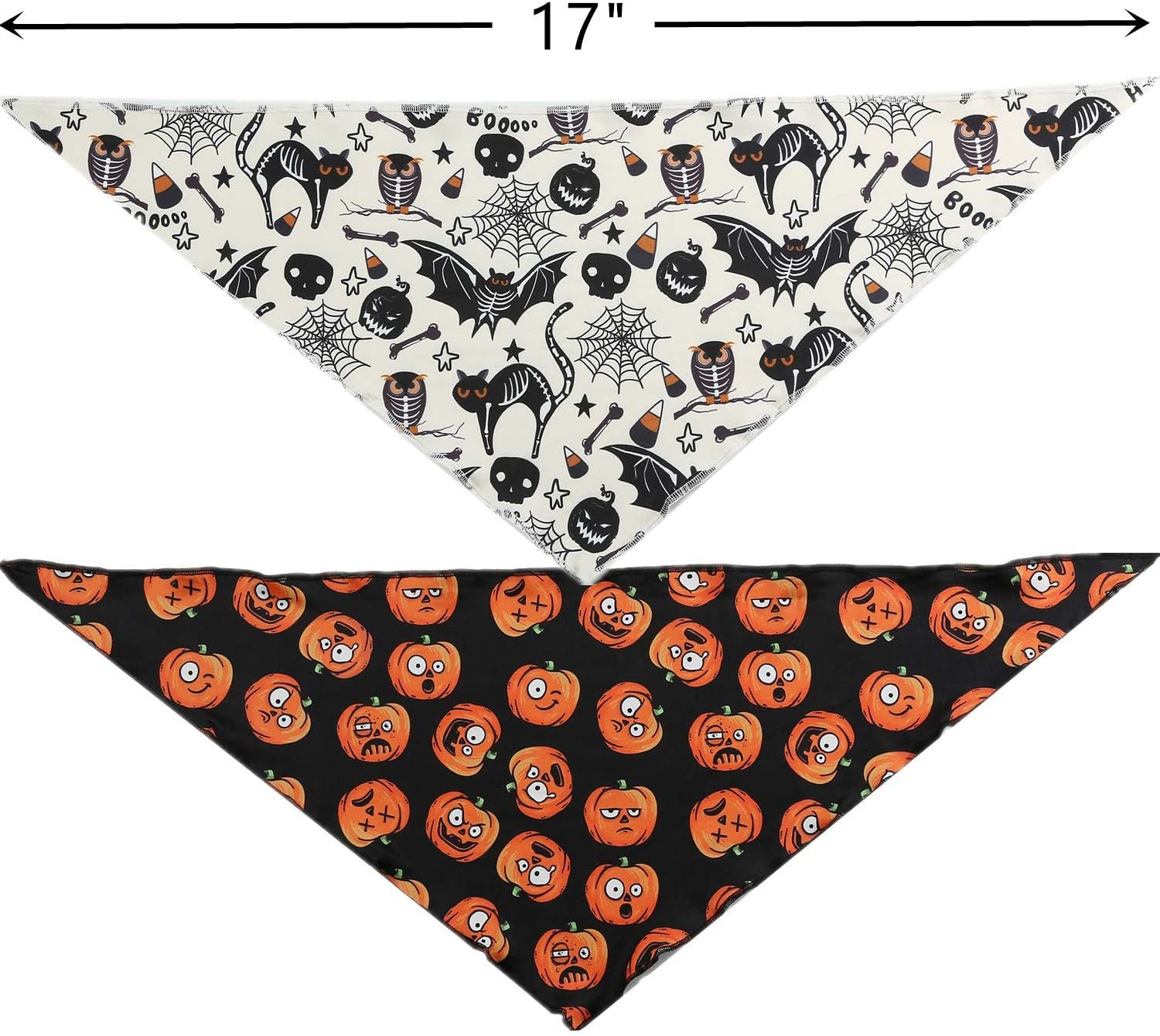 2 Pack Halloween Bandana for Dogs,Triangle Bibs Pet Scarf for Dogs
