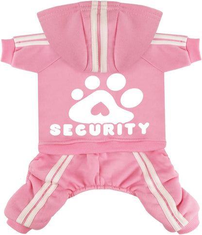 Dog Hoodie, Dog Clothes 4 Legs Sweatshirt Security Hoodies Jumpsuit Soft & Warm Sweater Outfit Pullover Dog Winter Coat, Dog Hoodies for Small Medium Large Dogs Cats Apparel(Pink,S)