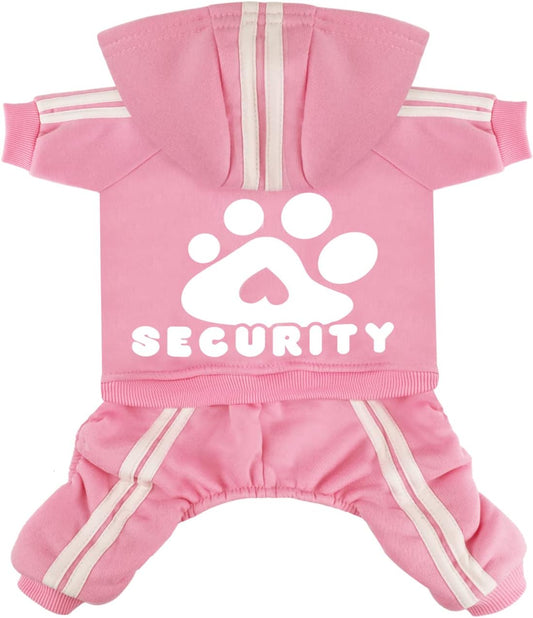 Dog Hoodie, Dog Clothes 4 Legs Sweatshirt Security Hoodies Jumpsuit Soft & Warm Sweater Outfit Pullover Dog Winter Coat, Dog Hoodies for Small Medium Large Dogs Cats Apparel(Pink,S)