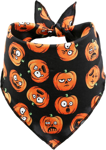2 Pack Halloween Bandana for Dogs,Triangle Bibs Pet Scarf for Dogs