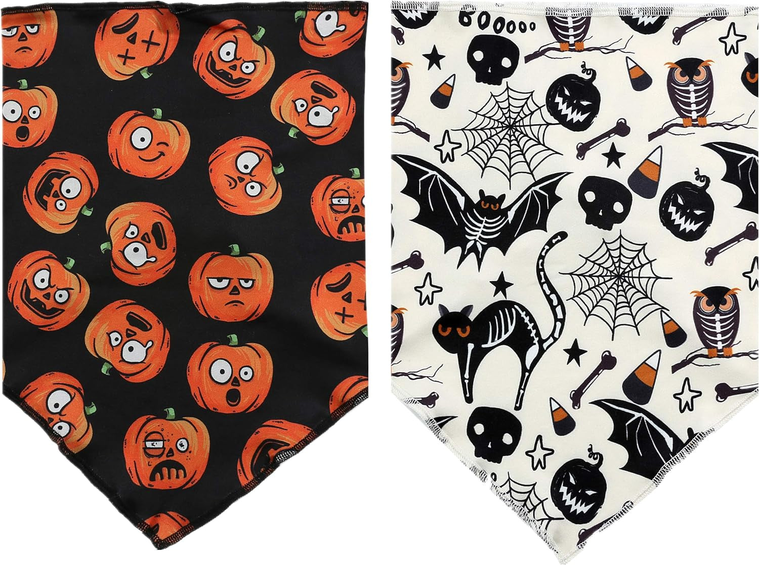 2 Pack Halloween Bandana for Dogs,Triangle Bibs Pet Scarf for Dogs