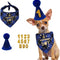 BARRYOU Dog Birthday Party Set, Dog Birthday Bandana Triangle Scarf with Cute Dog Birthday Number Hat Dog Birthday Banner for Dog Birthday Party Supplies (Blue-Hat&Bscarf&Number), 13 Piece Set