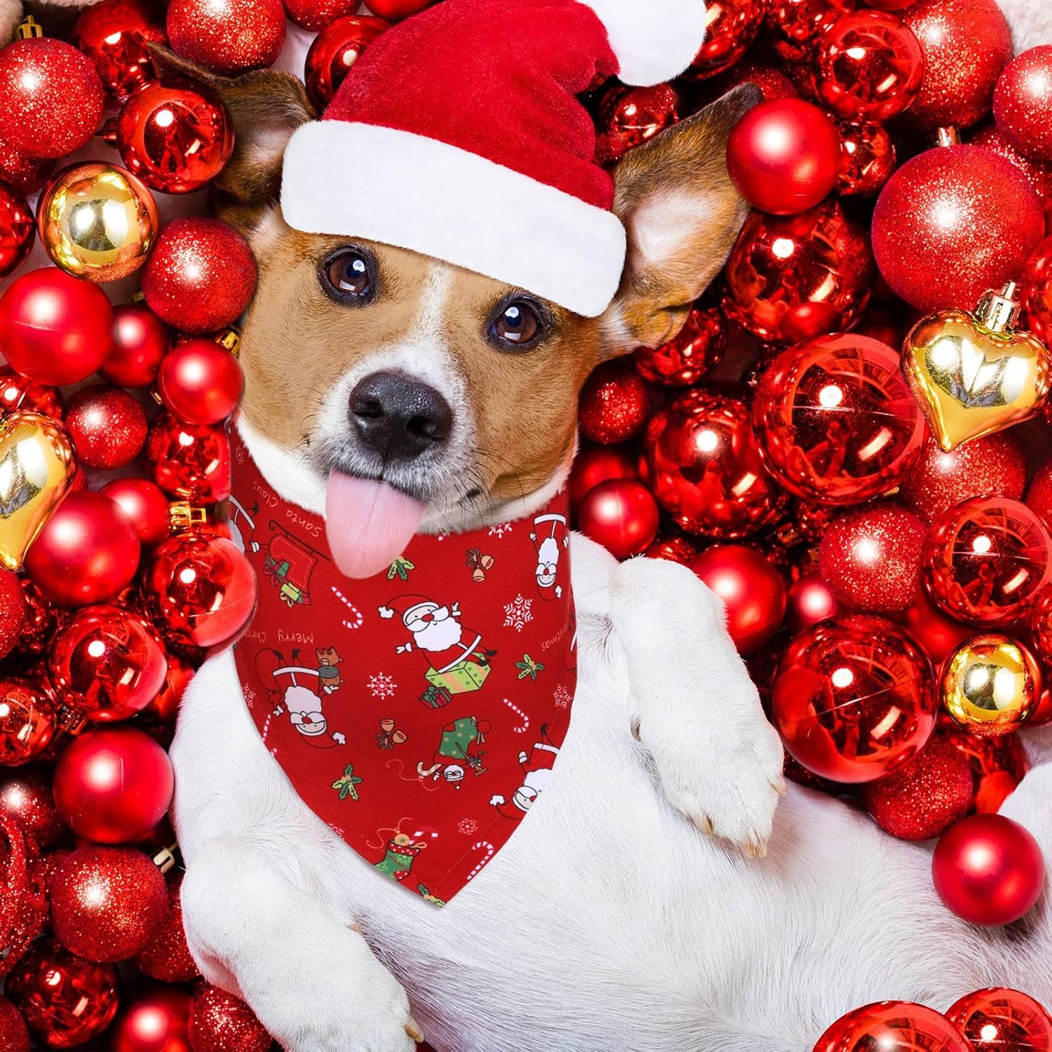 12 Pieces Christmas Dog Bandana Triangle Bandana Triangle Scarf Bibs Kerchief with Christmas Styles for Christmas Pet Costume Accessories Decoration (Santa, Candies, Elk)