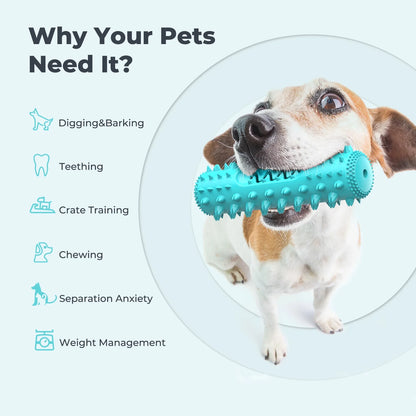 Dog Chew Toys for Aggressive Chewers Small Medium Breed, Indestructible Dog Squeaky Toys, Puppy Chew Toothbrush Toys Dog Teeth Cleaning