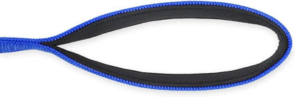 Durable and Comfy 18'' Nylon Short Leash with Super Soft Neoprene Lined Handle for Large Medium Boy and Girl Dogs - Daily Use Walking and Professional Training. (Bright Blue)