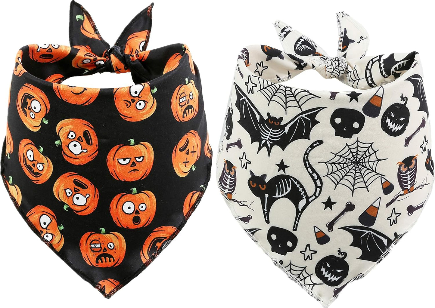 2 Pack Halloween Bandana for Dogs,Triangle Bibs Pet Scarf for Dogs