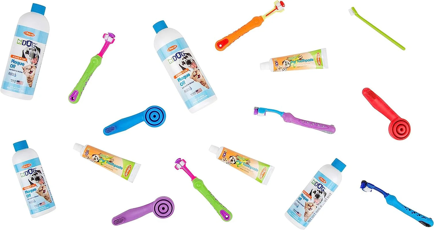 EZ Dog Three Sided Dog Toothbrush Dental Care, Large Breeds