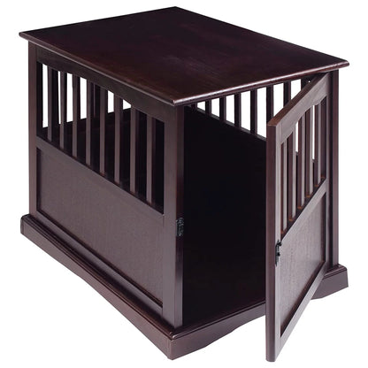 Newport Pet Dog Crate Furniture End Table, Brown, 24"