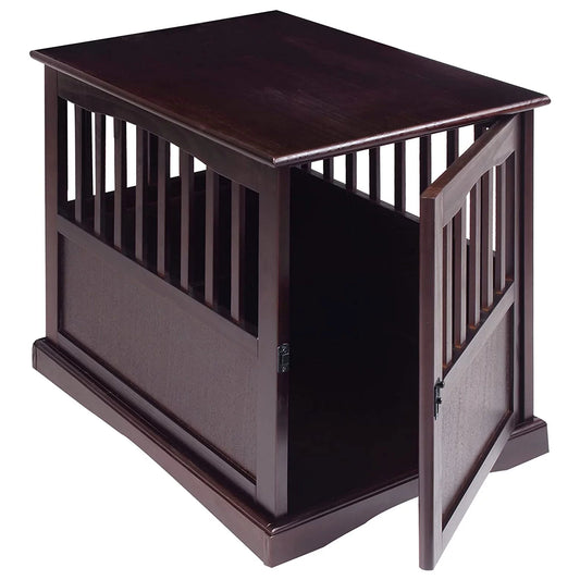 Newport Pet Dog Crate Furniture End Table, Brown, 24"