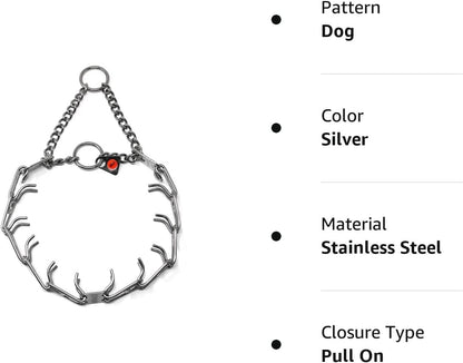 Stainless Steel Prong Dog Training Collar Ultra-Plus Pet Pinch Collar No-Pull Collar for Dogs anti Pull Training Collar Made in Germany 2.25Mm X 16In Small