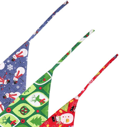 3 Pack Christmas Dog Bandana Reversible Triangle Bibs Scarf Accessories for Dogs Cats Pets Large