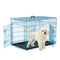 24 Inch Pets Dog Cage for Small Dogs, Folding Dog Crates and Kennels Double Door, Pet Cage with Tray Pan for Small Animals