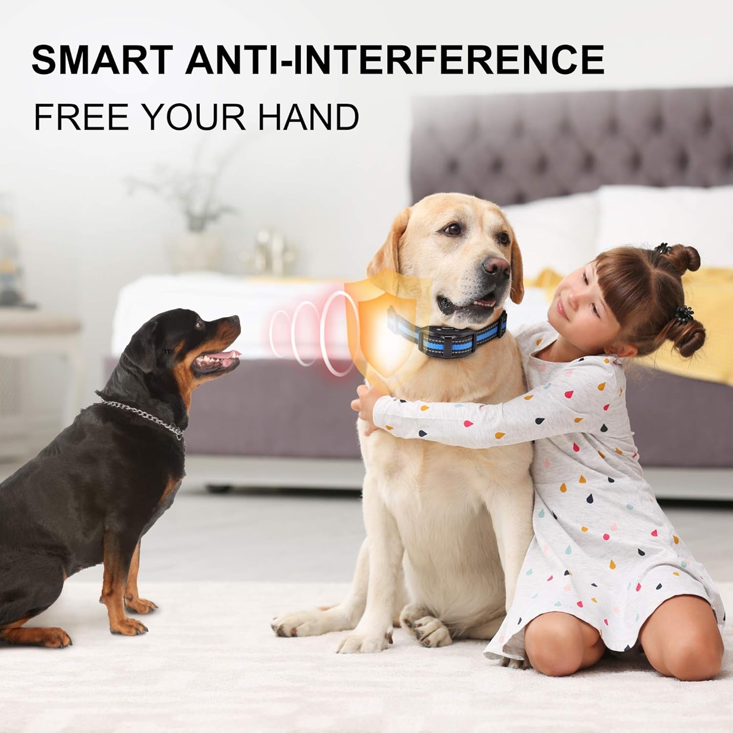 Bark Collar  Dog Bark Collar Rechargeable Shock anti Bark Collar with Beep Vibration Dog Shock Collar for Small Medium Large Dogs, Humane Dog Training Device with 5 Adjustable Sensitivity Levels