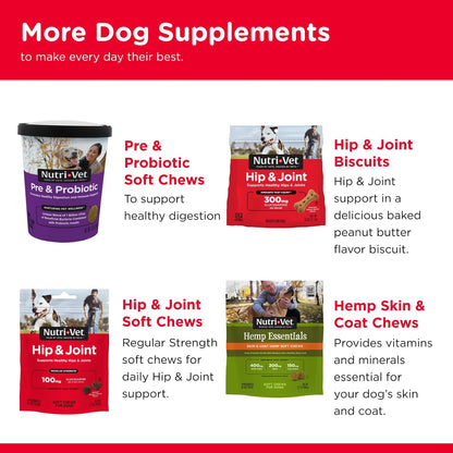 Advanced Strength Hip & Joint Chewable Dog Supplements- Formulated with Glucosamine & Chondroitin to Support Dog Cartilage & Mobility- 150 Tablets