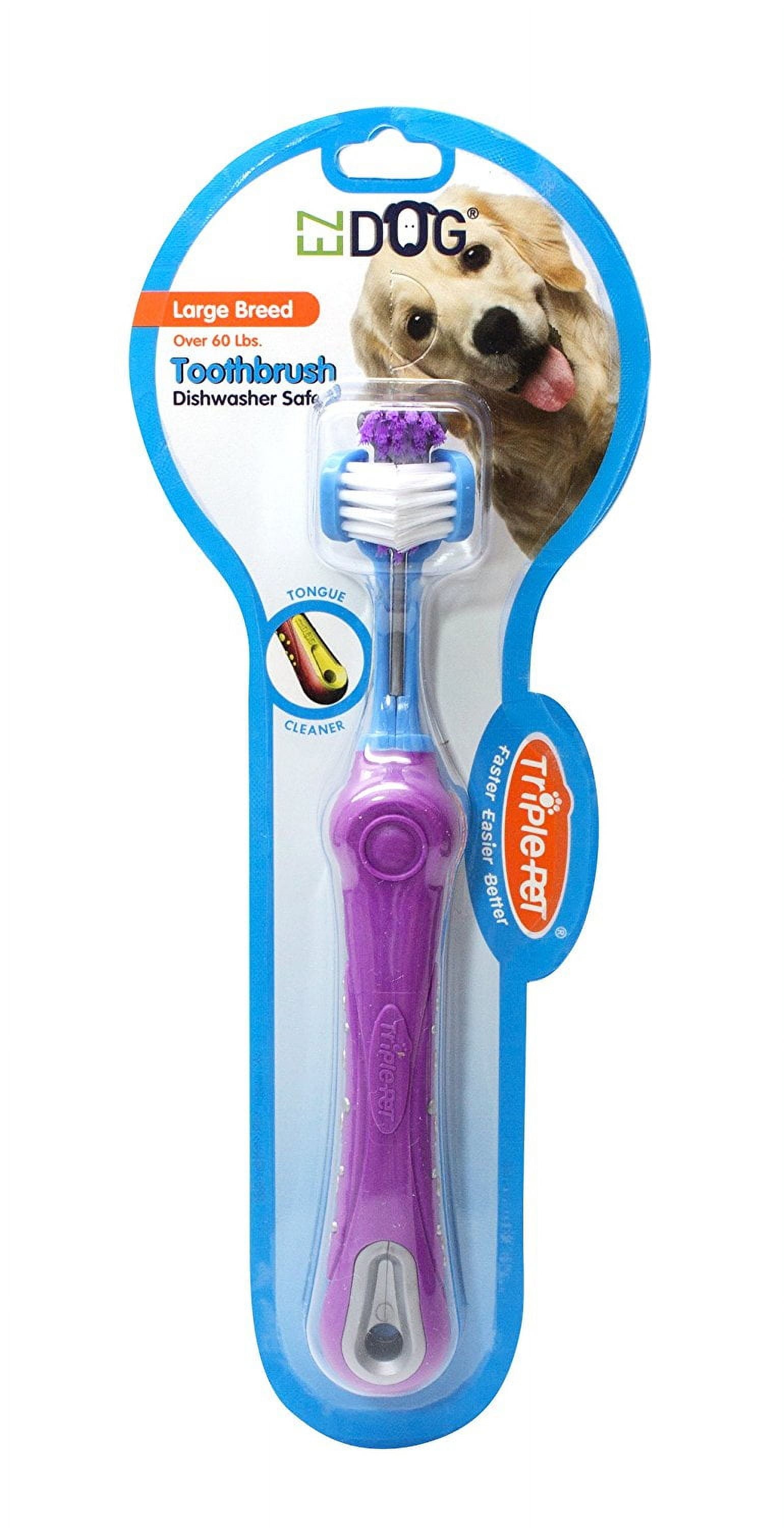 EZ Dog Three Sided Dog Toothbrush Dental Care, Large Breeds