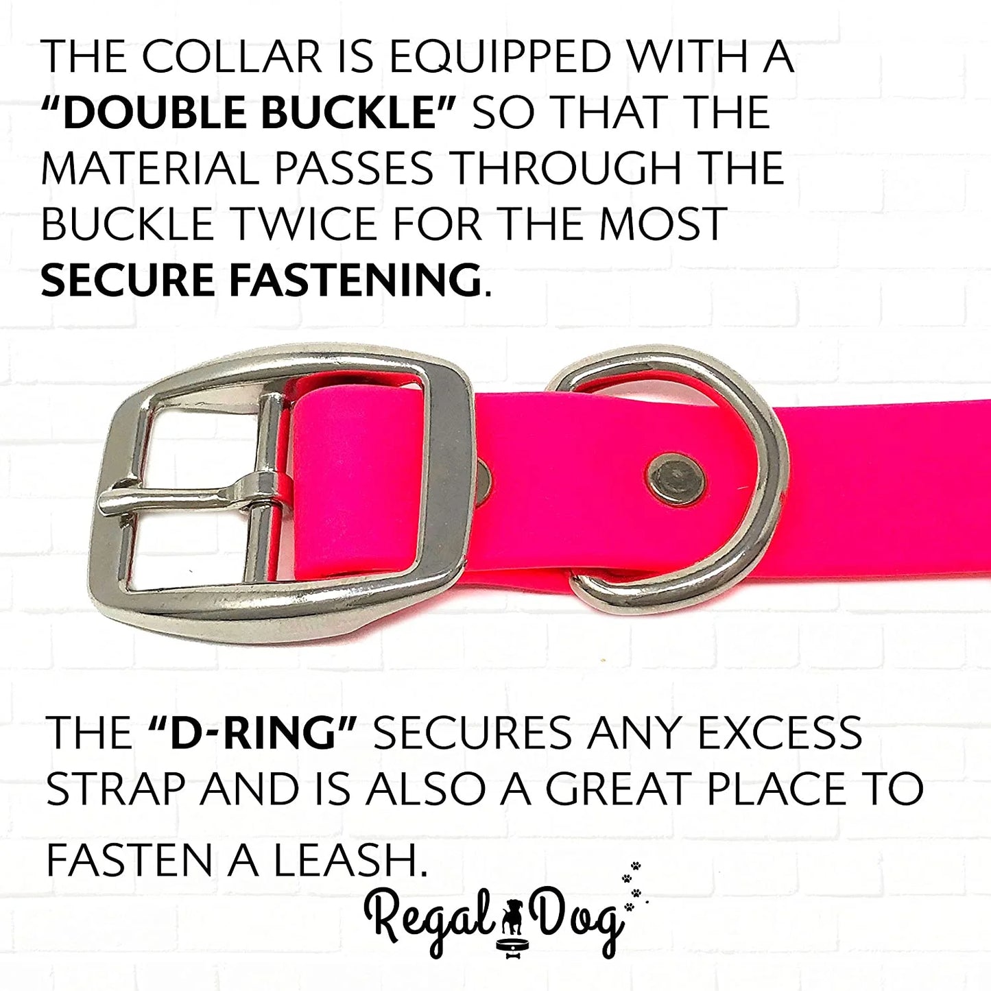 Waterproof Collar – Heavy Duty Center Ring, Double Buckle & D Ring