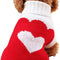 Pet Dog Sweaters Classic Knitwear Turtleneck Winter Warm Puppy Clothing Cute Strawberry and Heart Doggie Sweater (Red2, Medium)