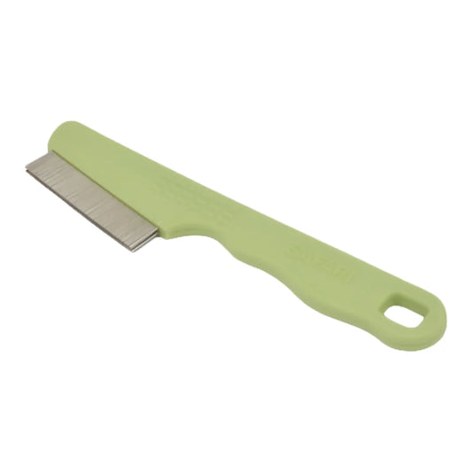 Safari Dog Double Row Flea Comb - Helps Dry Skin - Dog Flea Comb for Flea Prevention and Detection in Pets with Short and Long Hair - One Size