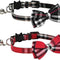 2 Pack/Set Cat Collar Breakaway with Cute  and Bell for Kitty and Some Puppies, Adjustable from 7.8-10.5 Inch (Black+Red)