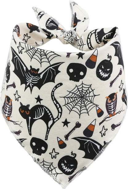 2 Pack Halloween Bandana for Dogs,Triangle Bibs Pet Scarf for Dogs