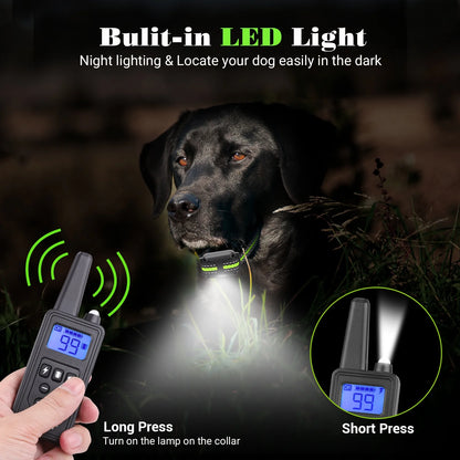 Dog Training Collars, Dog Shock Collar with Remote 880Yards, Beep Vibration Shock Modes , Waterproof, LED Light, Perfect for Training Small Medium Large Dogs