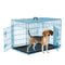 30 Inch Pets Dog Cage for Small Dogs, Folding Dog Crates and Kennels Double Door, Pet Cage with Tray Pan for Small Animals