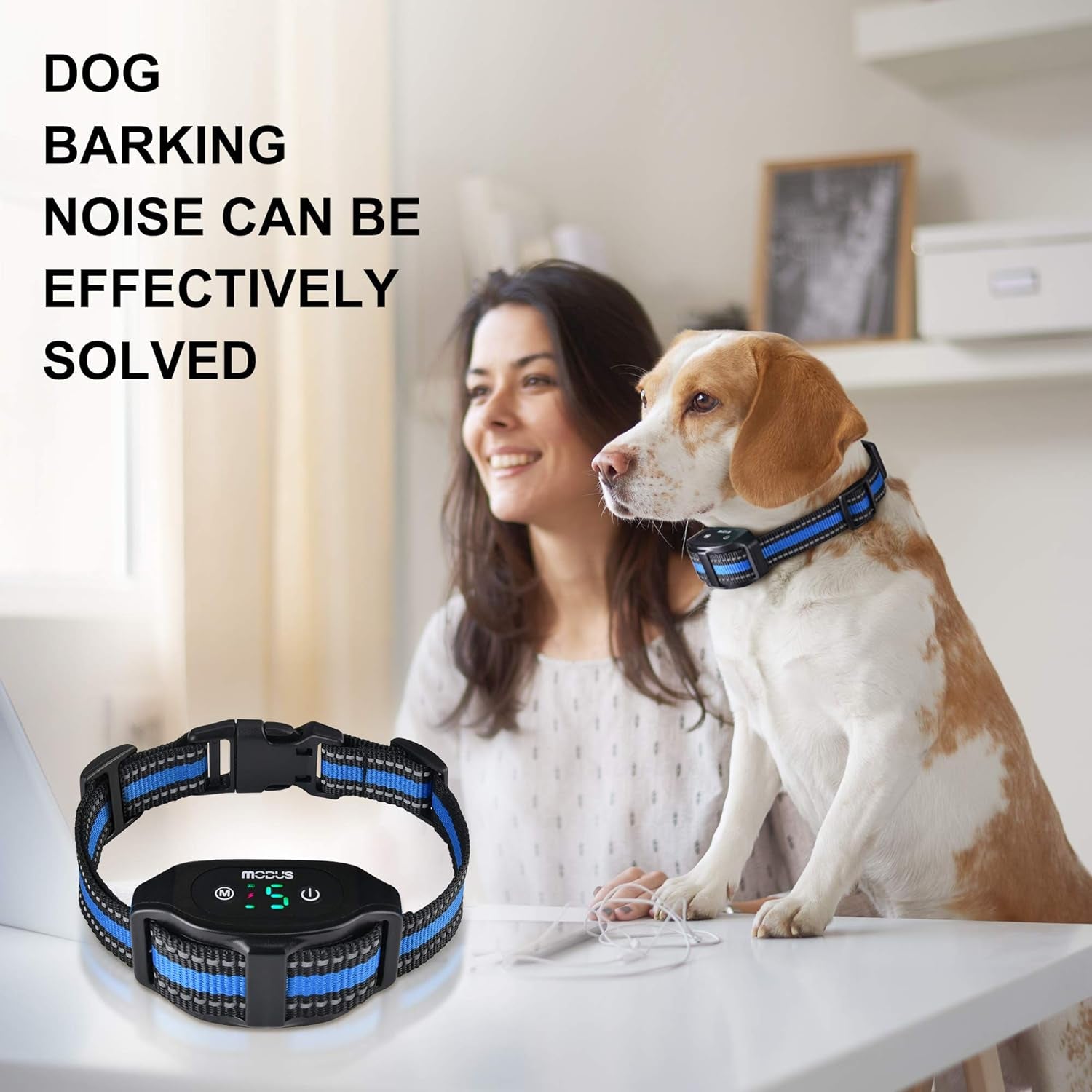 Bark Collar  Dog Bark Collar Rechargeable Shock anti Bark Collar with Beep Vibration Dog Shock Collar for Small Medium Large Dogs, Humane Dog Training Device with 5 Adjustable Sensitivity Levels
