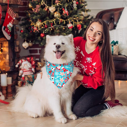 12 Pieces Christmas Dog Bandana Triangle Bandana Triangle Scarf Bibs Kerchief with Christmas Styles for Christmas Pet Costume Accessories Decoration (Santa, Candies, Elk)