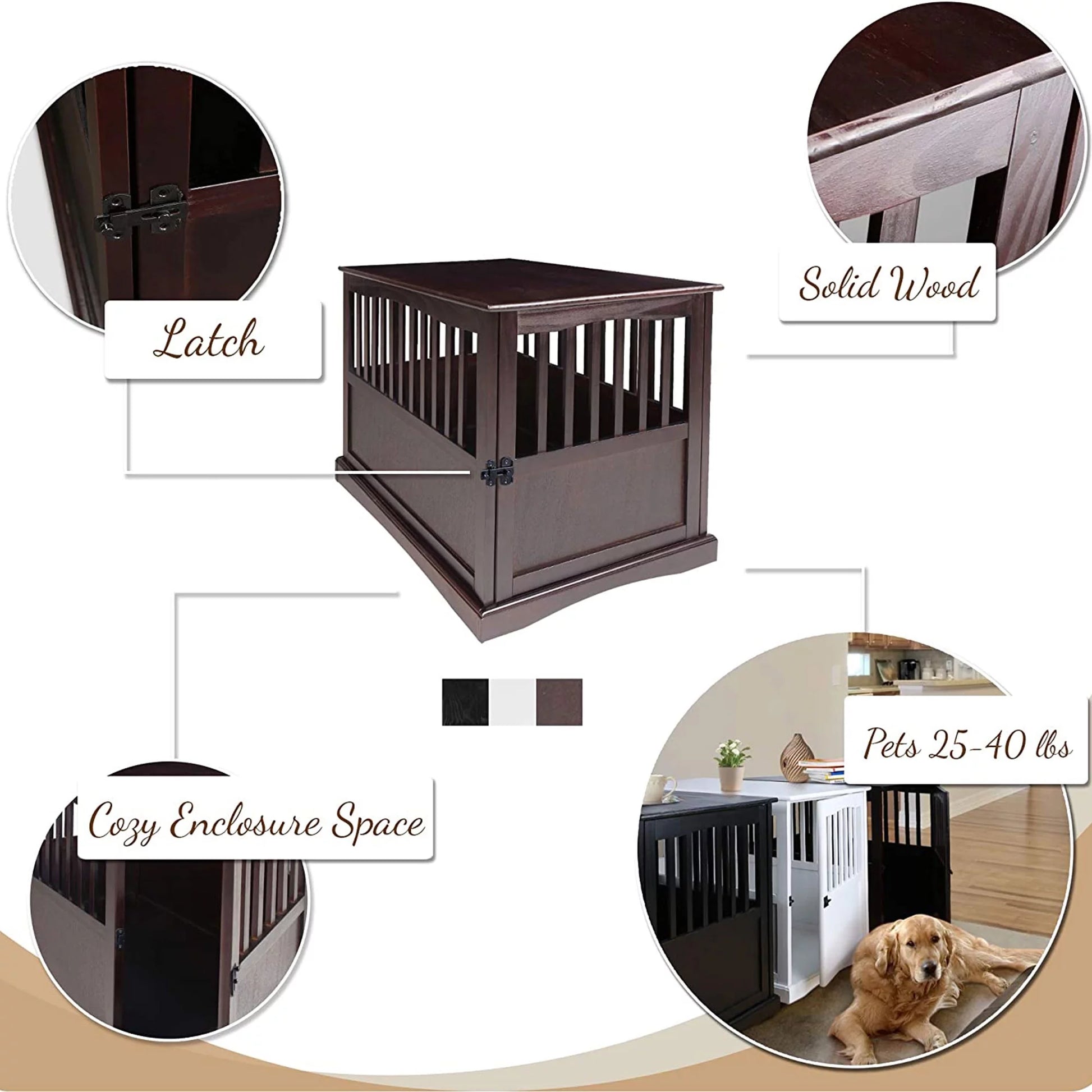 Pet Crate End Table-Espresso