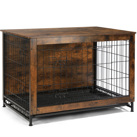 Dog Crate Furniture up to 70 Lbs for Large Dogs, Side End Table, Dog Kennel for Indoor
