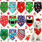12 Pieces Christmas Dog Bandana Triangle Bandana Triangle Scarf Bibs Kerchief with Christmas Styles for Christmas Pet Costume Accessories Decoration (Santa, Candies, Elk)
