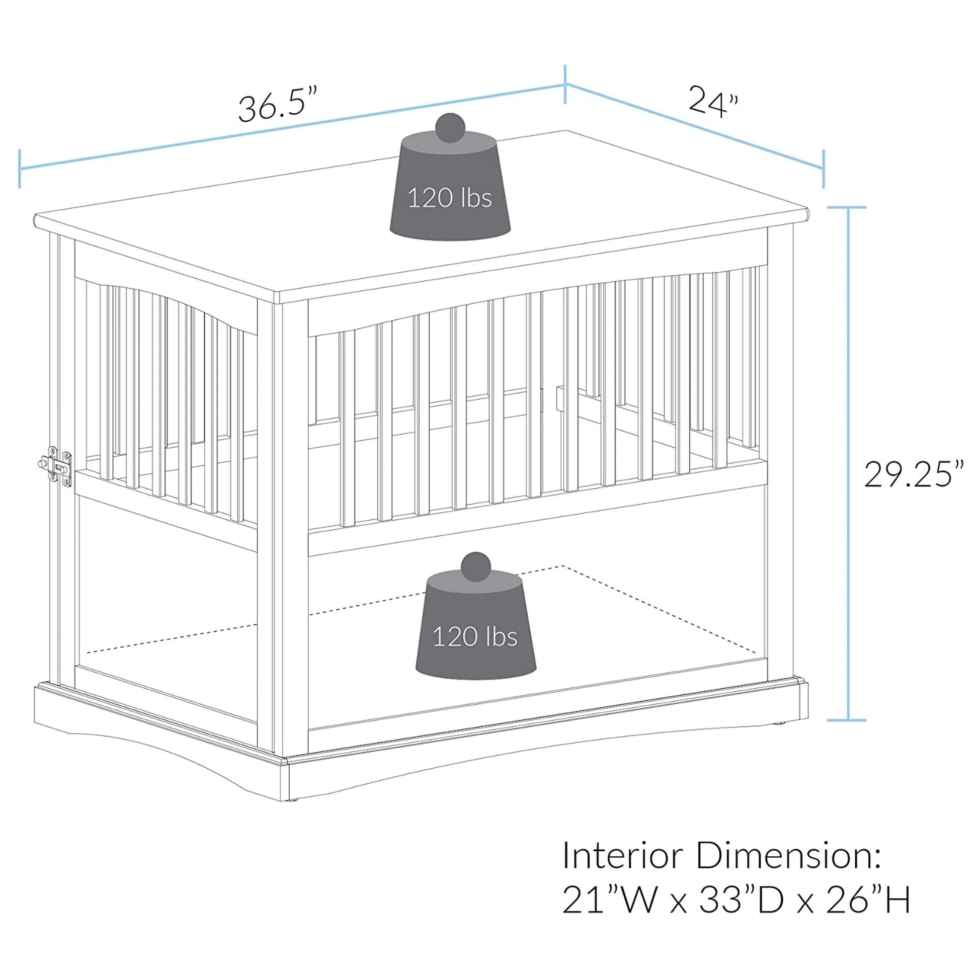 Pet Crate End Table-Espresso