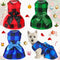 3 Pieces Christmas Buffalo Plaid Puppy Dress with Bowknot Plaid Dog Princess Dress Check Pattern Dog Skirt Holiday Pet Dresses Puppy Costume Apparel Clothes for Small Dogs (L (7-9Lbs)